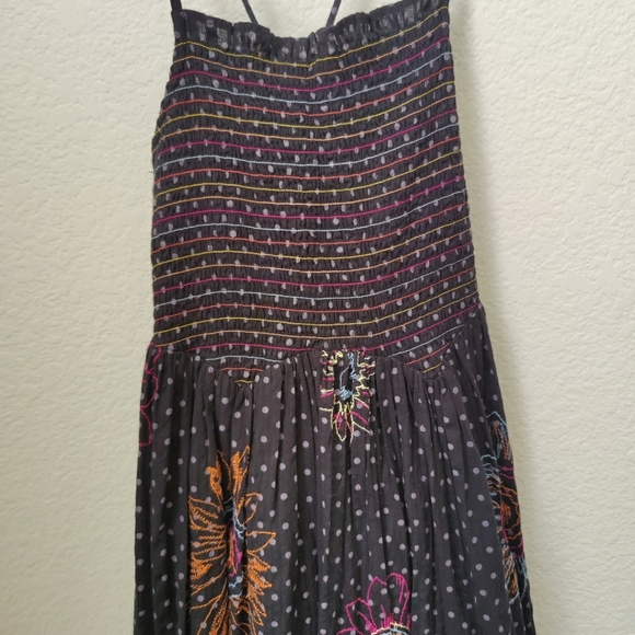 Urban Outfitters Dark Purple Simonette Embroidered Midi Dress, S- Size. - Picture 5 of 12